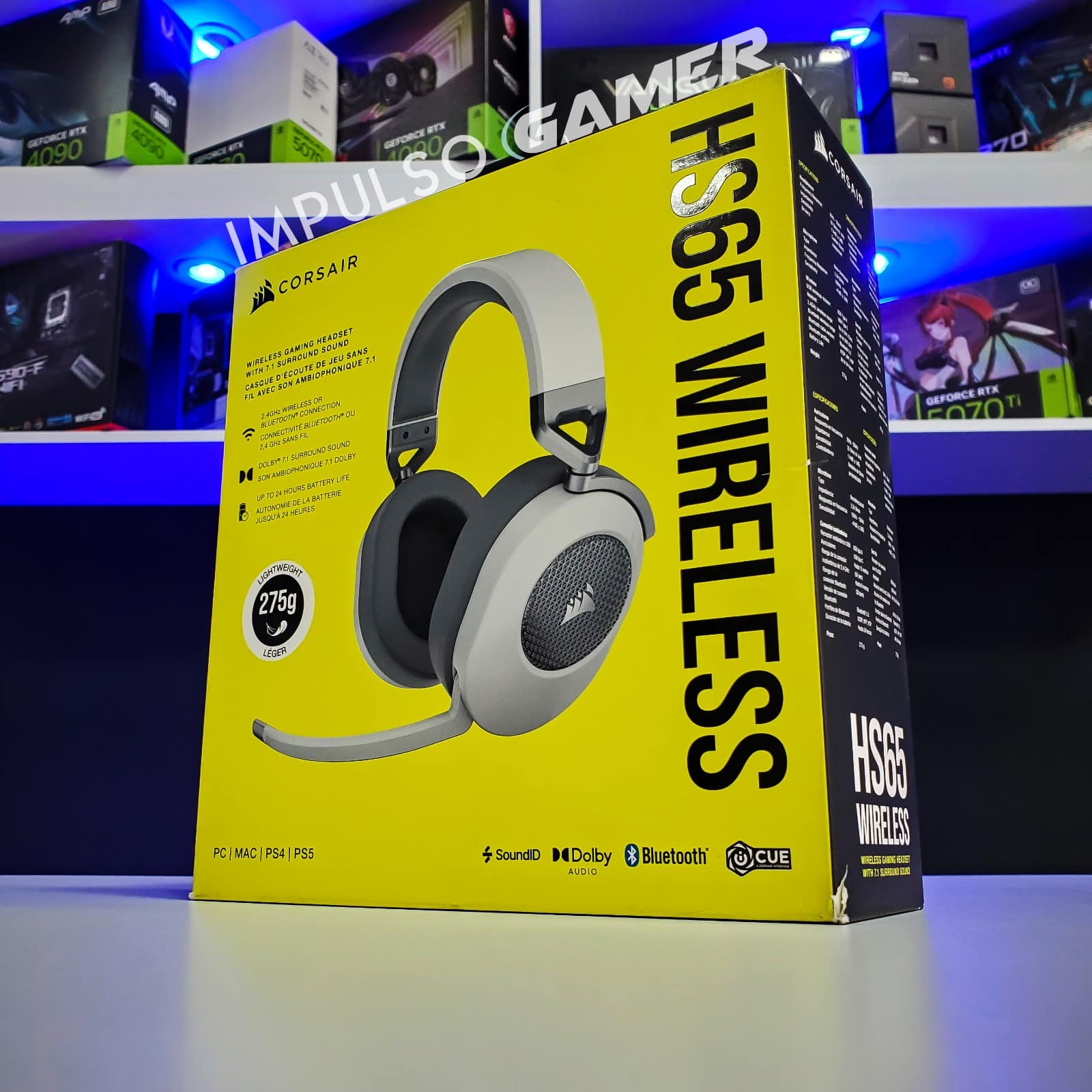 DIADEMAS CORSAIR HS65 WIRELESS HEADSET WHITE V2